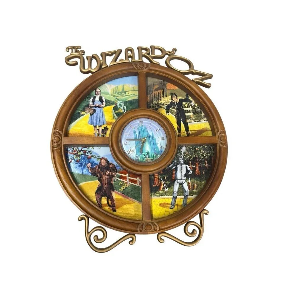Vintage Bradford Exchange Wizard of Oz Wall Hanging Clock Working Condition